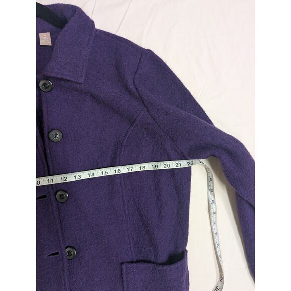 Chico’s 100% Wool Jacket Purple Size 2 (size 12) Classic Warm Textured Style - Picture 6 of 7